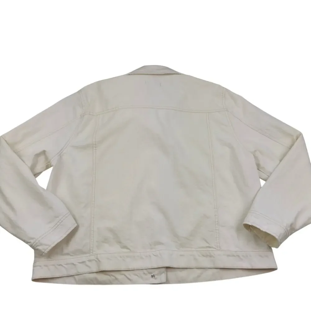 Buffalo David Bitton Cream Classic Timeless Trucker Denim Jacket Women's XXL